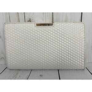 NEW Milly Clutch w/ Chain Shoulder Strap‎ White 8.5x5x1